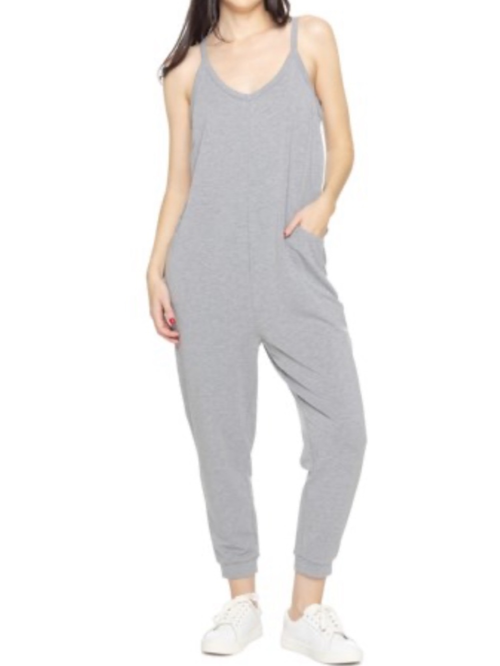 NWT Sincerely Jules Gray Romper with Cream Lightweight Tee | Size M - Picture 1 of 12